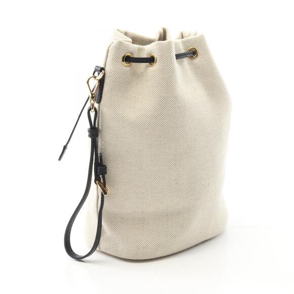 Prada Mistolino pouch bag canvas Saffiano leather Ivory White black - Picture 2 of 6